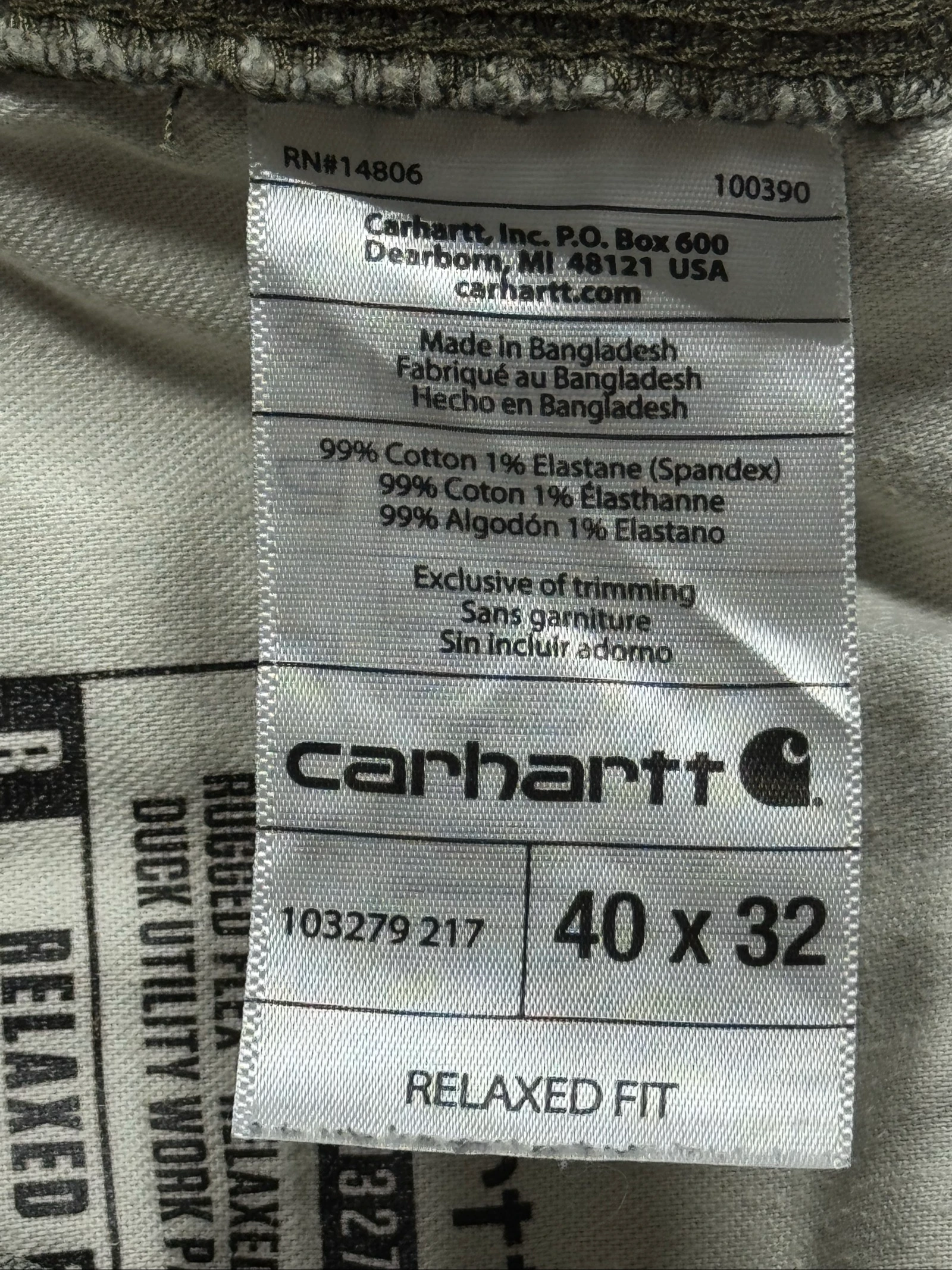 Carhartt Carpenter Pants Olive Green Vintage Workwear Wide Leg Utili – photo 8